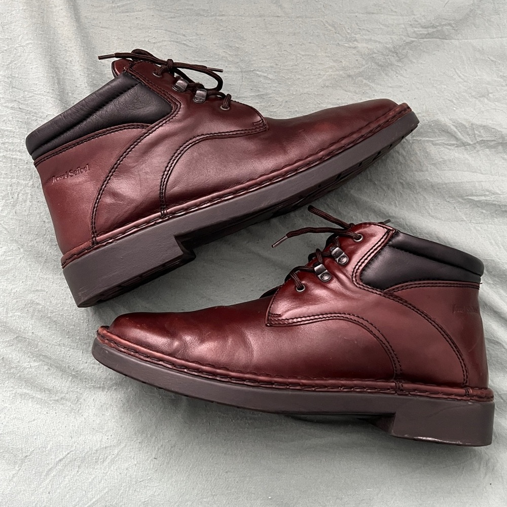 Josef Seibel Men's Oxblood Red Brown Chukka Boots - Size 42
